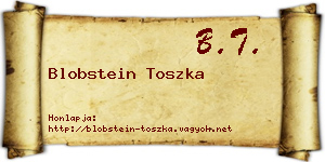 Blobstein Toszka névjegykártya